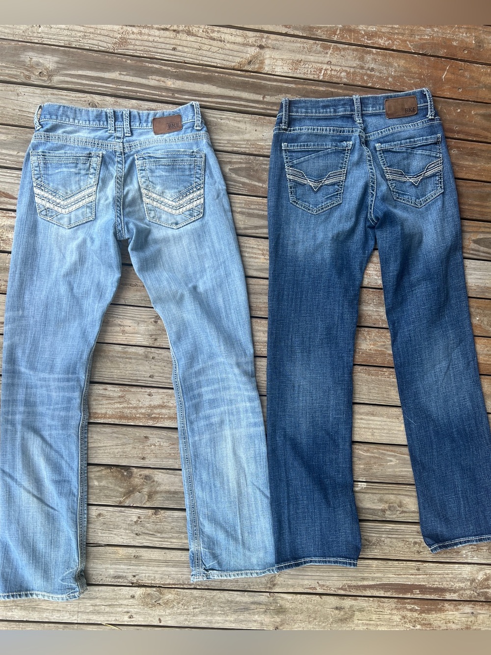 BKE mens Jeans – 29 L & 29x34 Light Blue & Dark Blue bundle